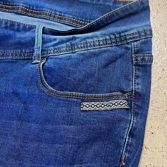 Flare Leg Cropped/Capri Stretch Denim Jeans sz 24W - Picture 5 of 16